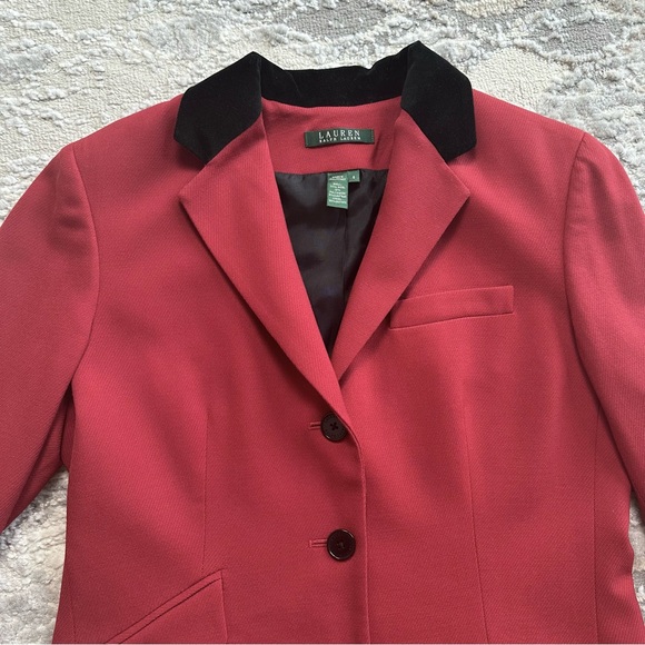 Vintage Lauren Ralph Lauren Light Wool Blend Blazer Jacket Coat Small-Medium - Picture 4 of 7